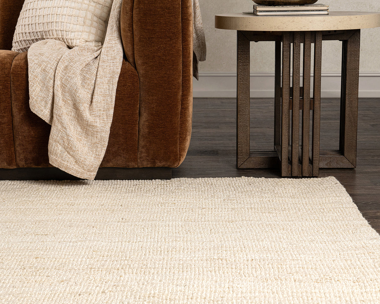 Mini Ivory Boucle Rug by Classic Home at Eve Furniture