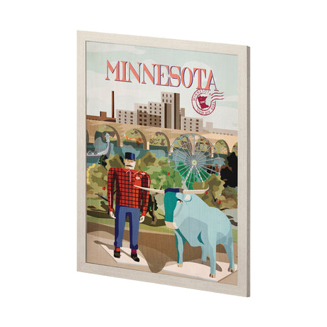 Minnesota Go USA (L) by Mercana Studio a Hand Embellished Decograph Framed Art Print by Mercana at Eve Furniture