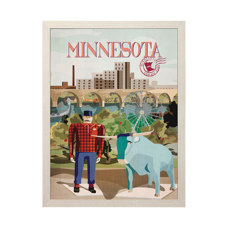 Minnesota Go USA (L) by Mercana Studio a Hand Embellished Decograph Framed Art Print by Mercana at Eve Furniture