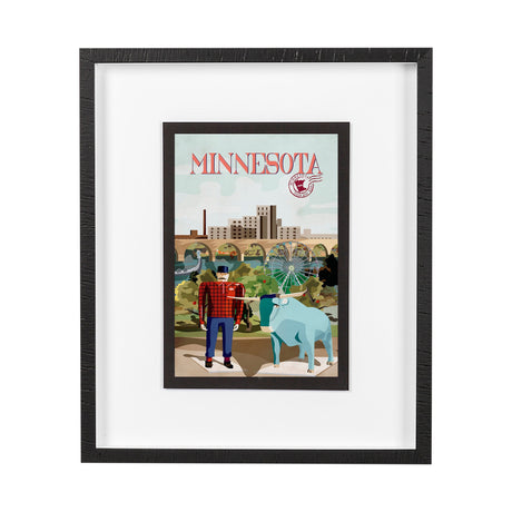 Minnesota Go USA (M) by Mercana Studio a Framed Art Print Matted under Glass by Mercana at Eve Furniture