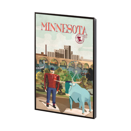 Minnesota Go USA (SM) by Mercana Studio a Hand Embellished Decograph Framed Art Print by Mercana at Eve Furniture