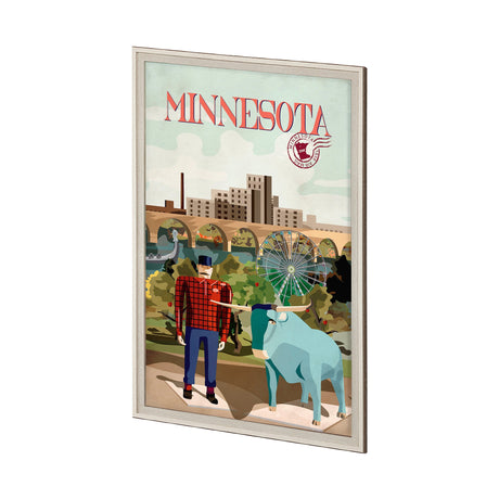 Minnesota Go USA (XL) by Mercana Studio a Hand Embellished Decograph Framed Art Print under Glass by Mercana at Eve Furniture
