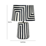 Minori Black Striped Papier Mache Table Lamp by TOV Furniture at Eve Furniture
