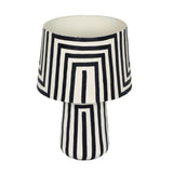 Minori Black Striped Papier Mache Table Lamp by TOV Furniture at Eve Furniture