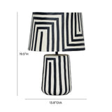 Minori Black Striped Papier Mache Table Lamp by TOV Furniture at Eve Furniture
