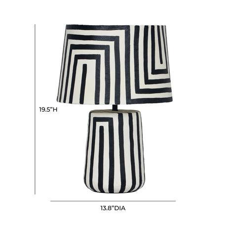 Minori Black Striped Papier Mache Table Lamp by TOV Furniture at Eve Furniture