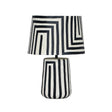 Minori Black Striped Papier Mache Table Lamp by TOV Furniture at Eve Furniture