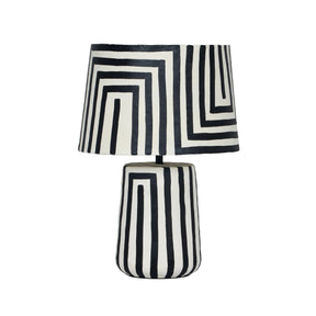 Minori Black Striped Papier Mache Table Lamp by TOV Furniture at Eve Furniture