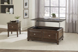 Minot Brown Cherry Lift Top Cocktail Table by Homelegance at Eve Furniture