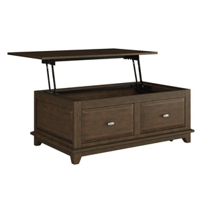 Minot Brown Cherry Lift Top Cocktail Table by Homelegance at Eve Furniture