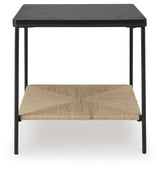 Minrich Black/Natural Accent Table by Ashley at Eve Furniture