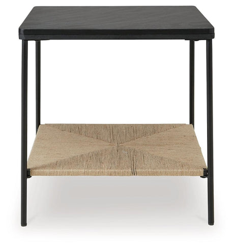 Minrich Black/Natural Accent Table by Ashley at Eve Furniture