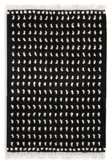 Minston Black/White 5' x 7' Rug by Ashley at Eve Furniture