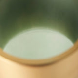 Minty 5.7L x 5.7W x 16.8H Green Glass Vase W/Matte Gold Metal Neck Cuff by Mercana at Eve Furniture