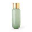 Minty 5.7L x 5.7W x 16.8H Green Glass Vase W/Matte Gold Metal Neck Cuff by Mercana at Eve Furniture