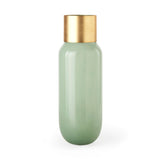 Minty 5.7L x 5.7W x 16.8H Green Glass Vase W/Matte Gold Metal Neck Cuff by Mercana at Eve Furniture