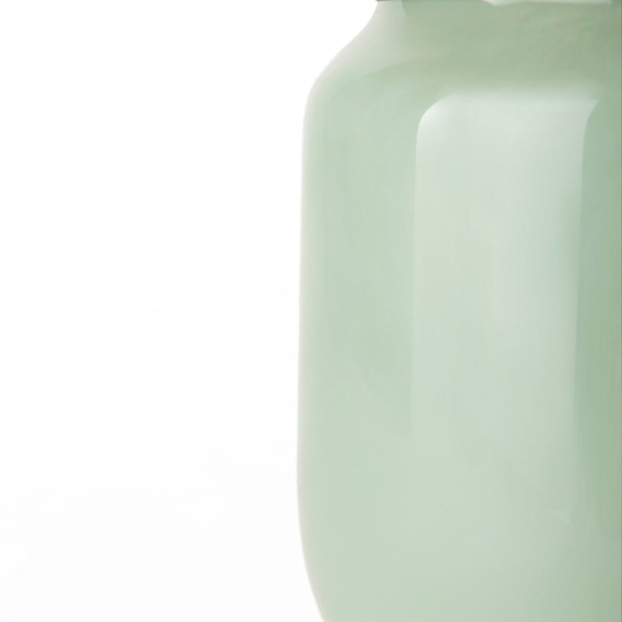 Minty Medium 8.7L x 8.7W x 12.4H Green Glass Vase W/Matte Gold Metal Neck Cuff by Mercana at Eve Furniture