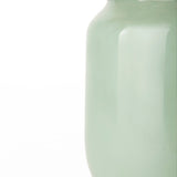 Minty Medium 8.7L x 8.7W x 12.4H Green Glass Vase W/Matte Gold Metal Neck Cuff by Mercana at Eve Furniture