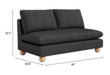 Minze Black Loveseat by Zuomod at Eve Furniture
