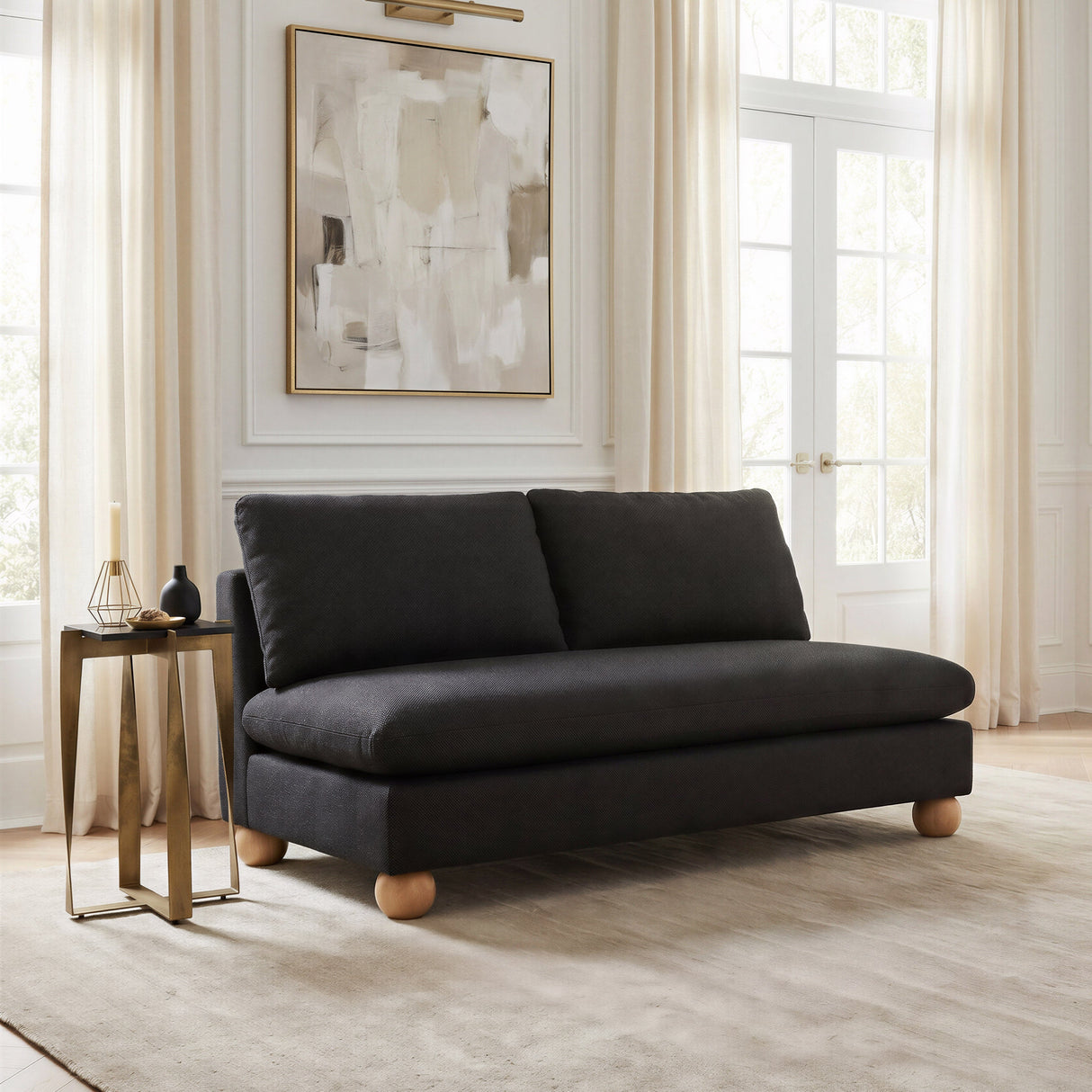 Minze Black Loveseat by Zuomod at Eve Furniture