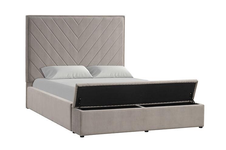 Mio Velvet Grey Queen Bed by New Era Innovations at Eve Furniture