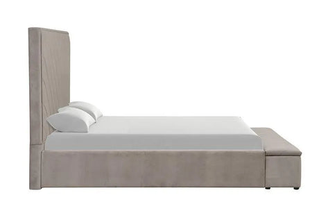 Mio Velvet Grey Queen Bed by New Era Innovations at Eve Furniture