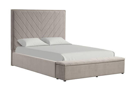 Mio Velvet Grey Queen Bed by New Era Innovations at Eve Furniture