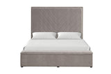 Mio Velvet Grey King Bed by New Era Innovations at Eve Furniture