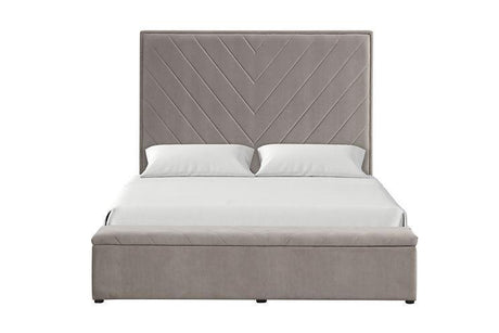 Mio Velvet Grey King Bed by New Era Innovations at Eve Furniture