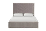 Mio Velvet Grey King Bed by New Era Innovations at Eve Furniture