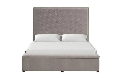 Mio Velvet Grey Queen Bed by New Era Innovations at Eve Furniture