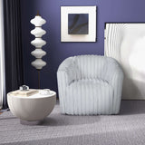 Mira Light Grey Soft Plush Fabric Swivel Chair by Ashcroft Furniture at Eve Furniture