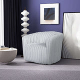 Mira Light Grey Soft Plush Fabric Swivel Chair by Ashcroft Furniture at Eve Furniture