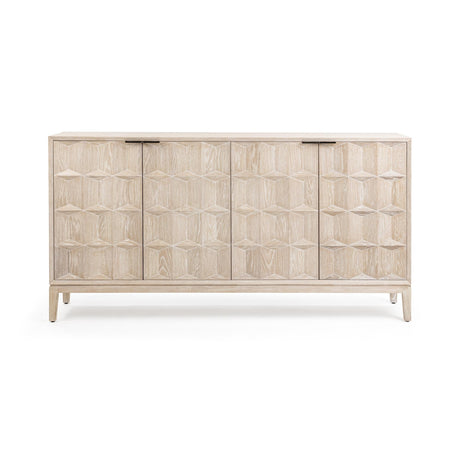 Mira Oak Soft Ash 4 Door Wood Cabinet by Classic Home at Eve Furniture