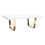 Mirage White/Gold Lacquer Coffee Table by Diamond Sofa at Eve Furniture