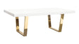 Mirage White/Gold Lacquer Coffee Table by Diamond Sofa at Eve Furniture