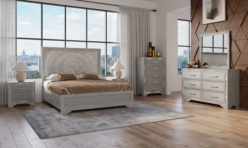 Miramar Grey Panel Bedroom Set by New Era Innovations at Eve Furniture