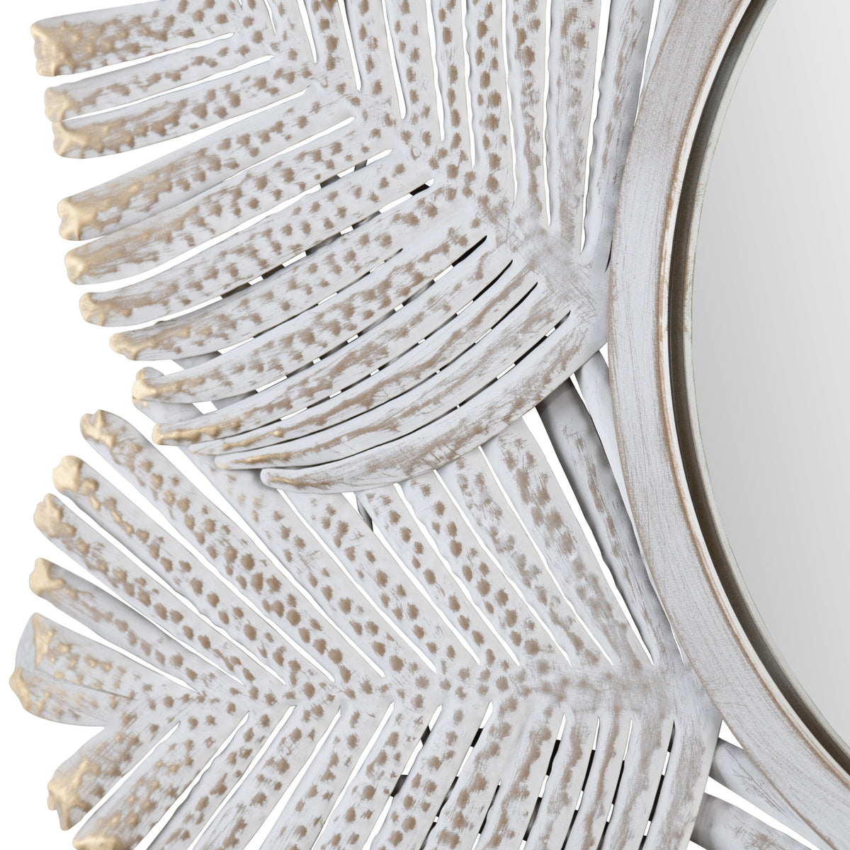 Miramar White/Natural Wall Mirror by Crestview at Eve Furniture