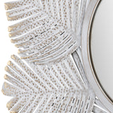 Miramar White/Natural Wall Mirror by Crestview at Eve Furniture