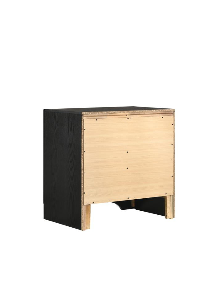 Miranda 2-Drawer Nightstand Tray Black