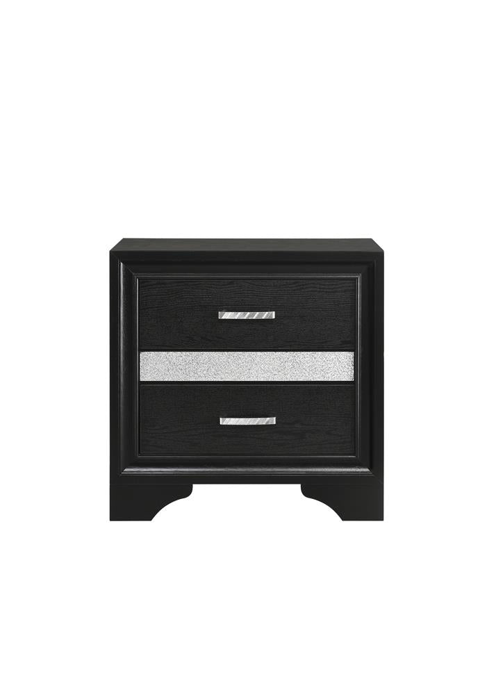 Miranda 2-Drawer Nightstand Tray Black