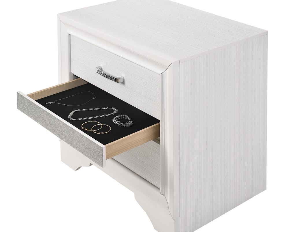 Miranda 2-Drawer Nightstand Tray White