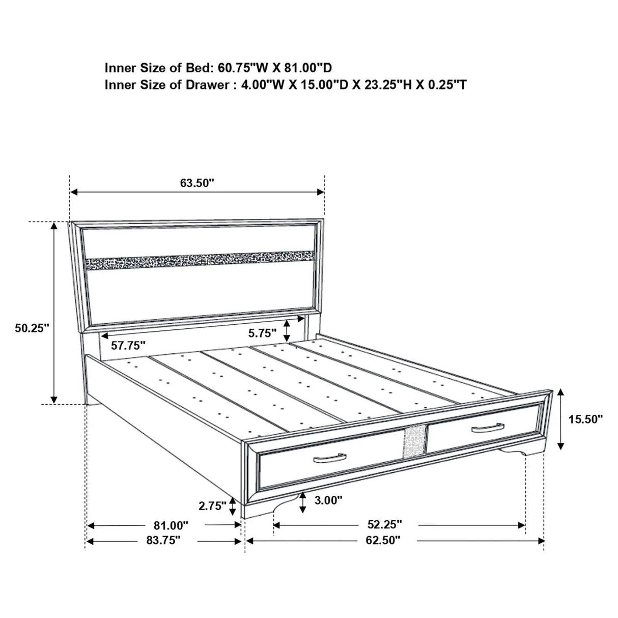 Miranda 4-Piece Queen Platform Storage Bedroom Set by Coaster at Eve Furniture