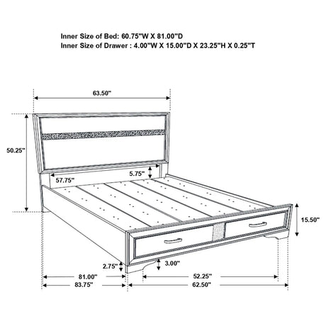 Miranda 4-Piece Queen Platform Storage Bedroom Set by Coaster at Eve Furniture