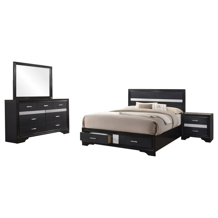 Miranda 4-Piece Queen Platform Storage Bedroom Set by Coaster at Eve Furniture