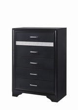 Miranda Black/Rhinestone 5-Drawer Chest