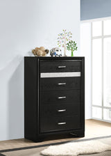 Miranda Black/Rhinestone 5-Drawer Chest