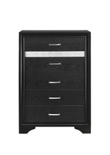 Miranda Black/Rhinestone 5-Drawer Chest