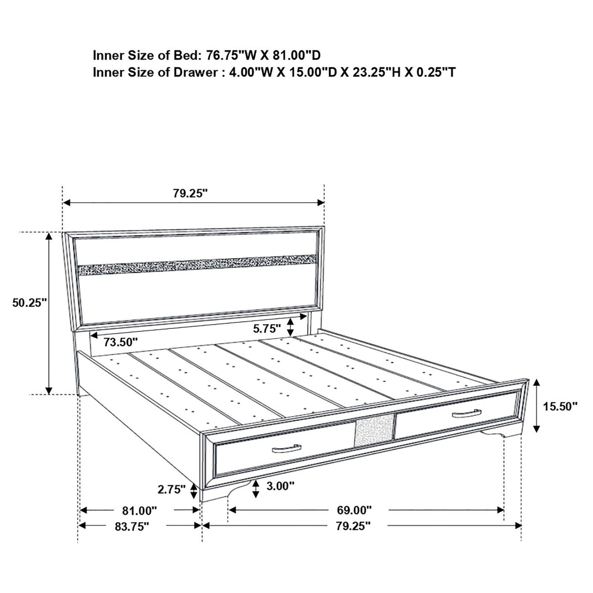 Miranda 5-Piece Eastern King Platform Storage Bedroom Set by Coaster at Eve Furniture