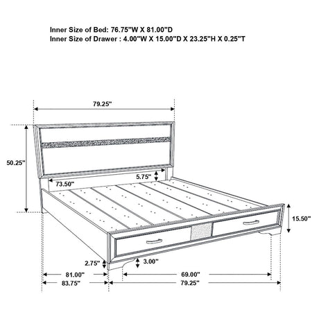 Miranda 5-Piece Eastern King Platform Storage Bedroom Set by Coaster at Eve Furniture